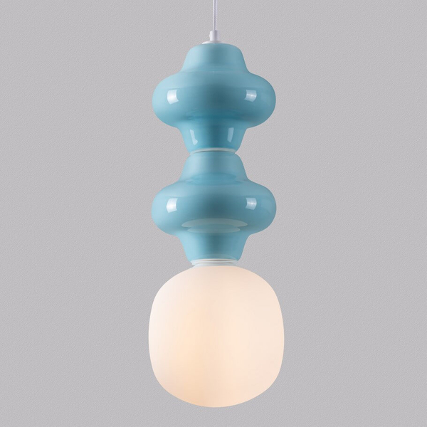 Jadalniana lampa wisząca VILROSA LE44560 ceramika niebieska biała