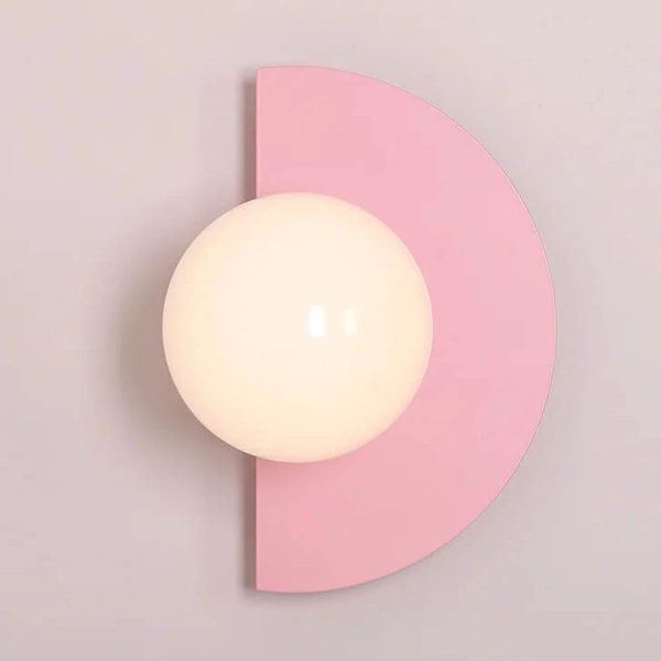 Lampa ścienna metalowa LOOP 1125C18 Aldex okrągła szklana różowa