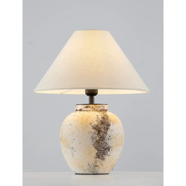 Ceramiczna lampa stołowa BELUNCA LE45282 do sypialni biały beżowy