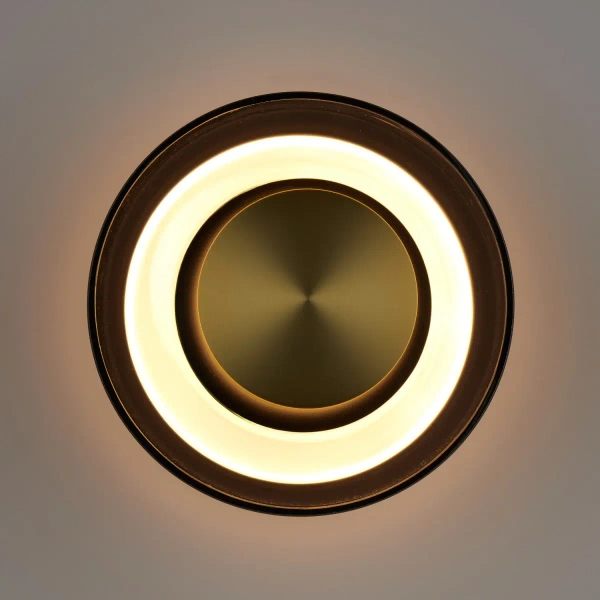 Kinkiet ścienny DONUT ST-5072W złoty dymiony metalowy szklany LED 6W na korytarz