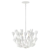 Żyrandol do salonu Flora QN-FLORA3-WHT kwiaty metalowe białe