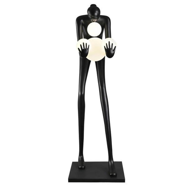 Podłogowa lampa WOMAN DN433-F black Step dekoracyjna bańki czarny