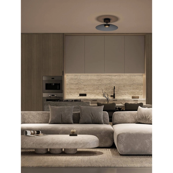 Lampa sufitowa do jadalni PECA LE44277 LED 12W 3000K talerz czarna szara