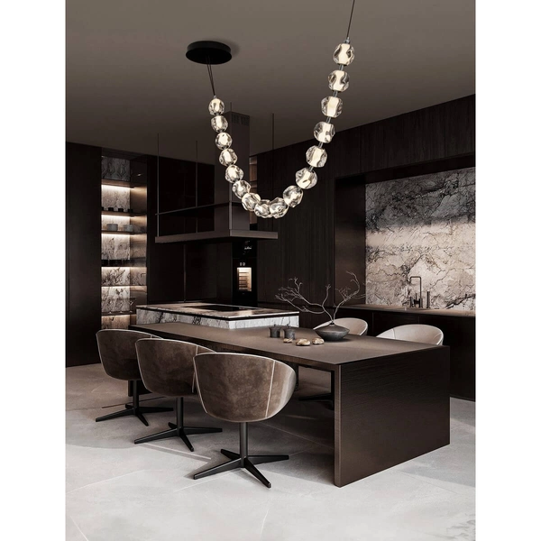 Lampa wisząca łańcuszek CHEPEN LE44423 LED 71W 3000K czarny chrom