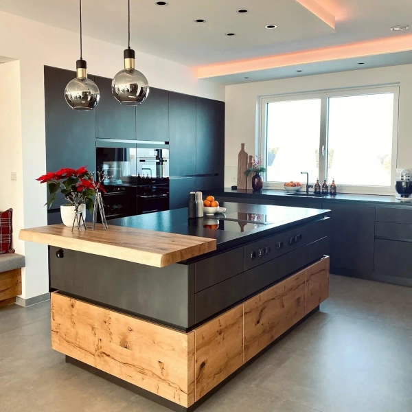 Szklana wisząca lampa Julius 34438/28/65 Lucide loftowa czarna złota