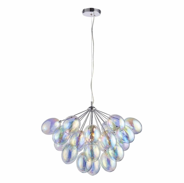 Designerska lampa wisząca Infinity 76450 Endon bubbles kolorowa chrom