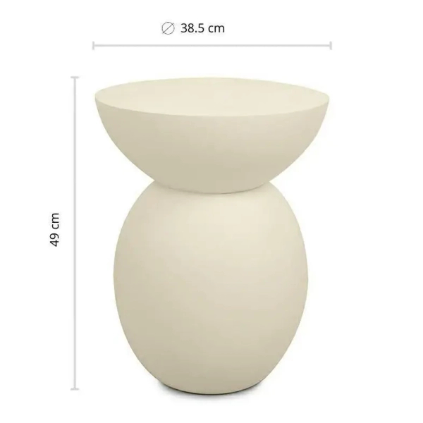 Okrągły stolik kawowy ARENE MM001501100324 beżowy z tworzywa 39cm
