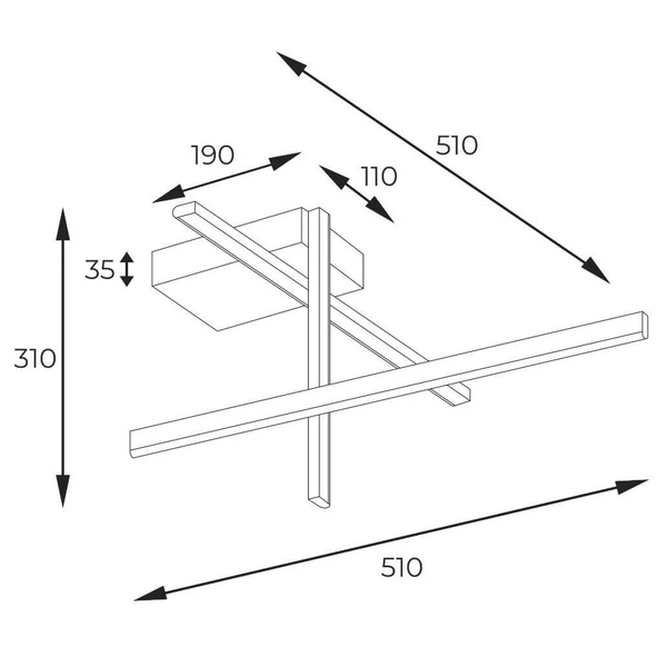 Sufitowa lampa Edge 22008C3-BK/GD LED 25W 3000-6000K metalowa złota czarna