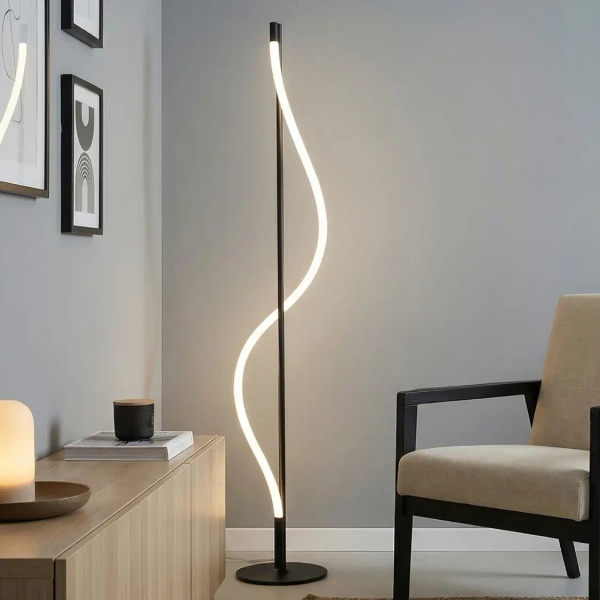 Nowoczesna lampa stojąca wąż led IVY LED 24W 3000K AZ6749 czarna biała