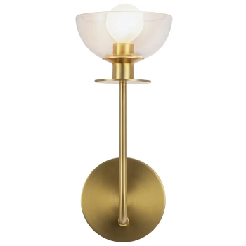 Szklana lampa ścienna Sylvia ALM-SYLVIA-1WB-BG-CL do salonu złota