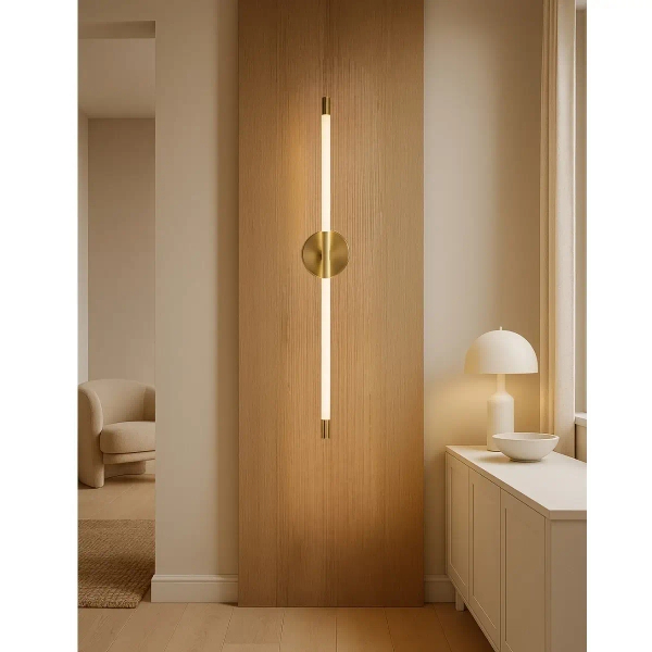 Podłużny kinkiet Linear KWL-Z LED 14W 3000K tuba złota