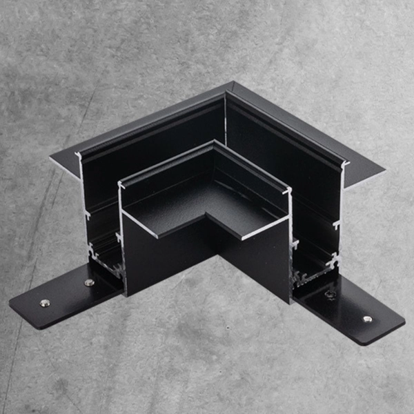 Łącznik podtynkowy lewy Komatsu 6509 Shilo do szyny magnetycznej czarny