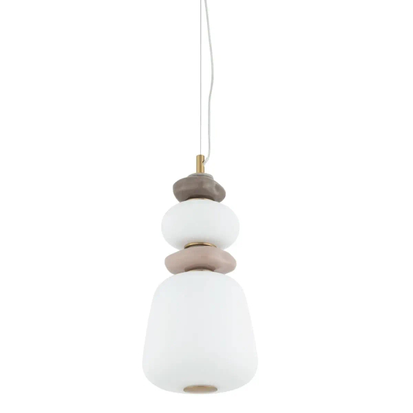 Salonowa lampa wisząca CERAMIC 11702 LED 12W 3000K szara biała