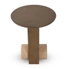 Stolik do nowoczesnych wnętrz CAVEA MM001501100371 trawertyn metal 40cm