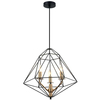 Świecznikowa LAMPA wisząca MARESMO PEN-6369-3-BKBR Italux druciana OPRAWA metalowy zwis klatka geometryczna czarna złota