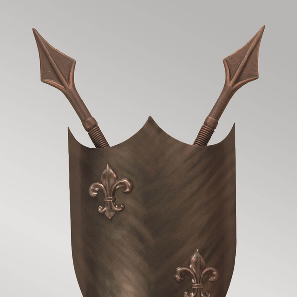Designerska LAMPA ścienna CRUSADER-W-L Elstead metalowa OPRAWA kinkiet dekoracyjny tarcza brąz