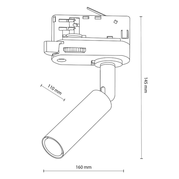 Lampa reflektor spot szynowy Tracer 4846 TK Lighting trójobwodowy tuba biała