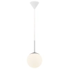 Wisząca lampa szklana kula CAFE 39563001 do salonu biały srebrny