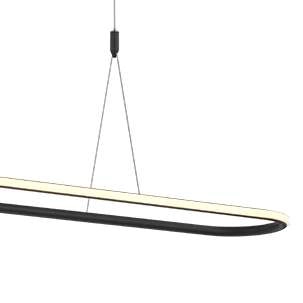 LAMPA wisząca SLIM/000001/3000/B MDECO metalowa OPRAWA owalny ZWIS LED 37W 3000K nad stół czarny