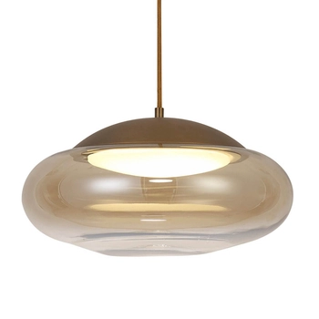 Skandynawska lampa wisząca Helena LED 23W do holu mosiądz