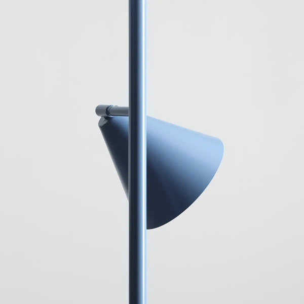 Stożkowa lampa podłogowa FORM 1108A16_2 do sypialni niebieska
