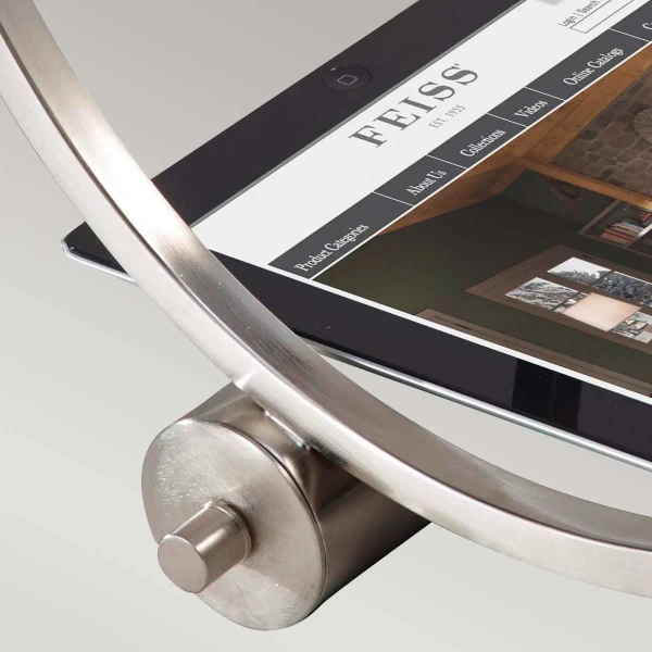 Stojąca LAMPA stołowa Lex FE-LEX-TL-BS Elstead Feiss abażurowa LAMPKA biurkowa z portem usb stal