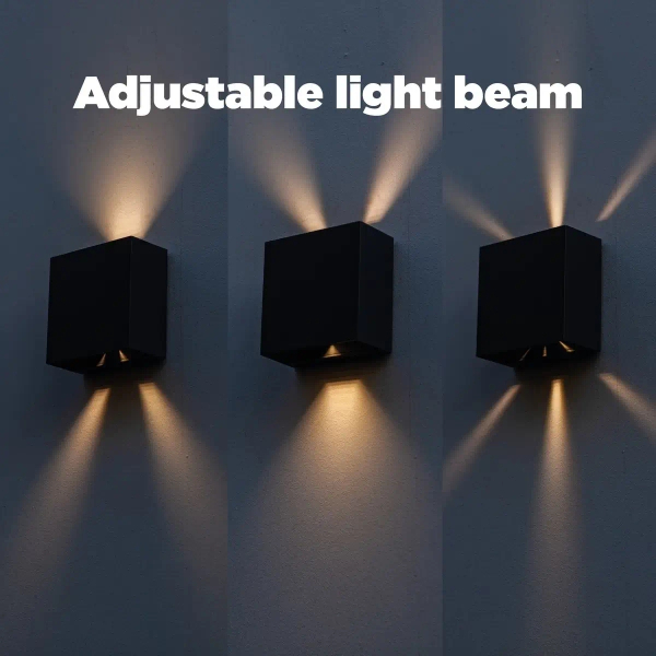 Kinkiet LAMPA ścienna GEMINI BEAMS 5104003012 Lutec kwadratowa OPRAWA elewacyjna LED 10W 3000K metalowa IP54 czarna