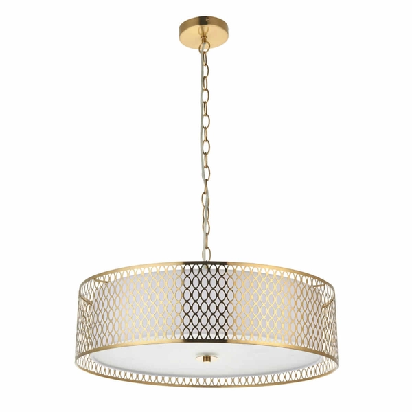 Ażurowa lampa wisząca Cordero 101569 Endon do jadalni złota biała