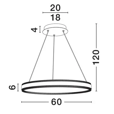 Pierścieniowa lampa wisząca DONTERIO LE45398 LED 46W 3000K ring złoty