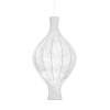 Jedwabna wisząca lampa NERELDO LE45308 japandi do salonu biała