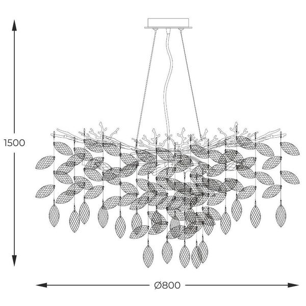 Kryształowa Lampa wisząca Cindy MD4115-1-EGN gałązki crystals złote