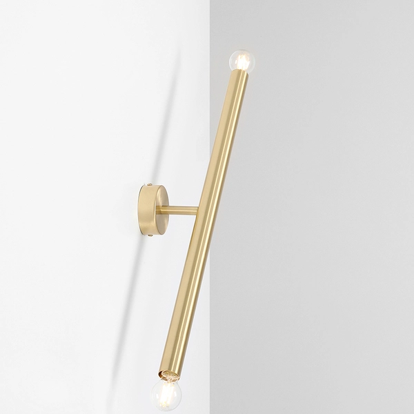 Ścienna lampa Tubo 1072D40_S Aldex podłużny 2-punktowy kinkiet mosiężny