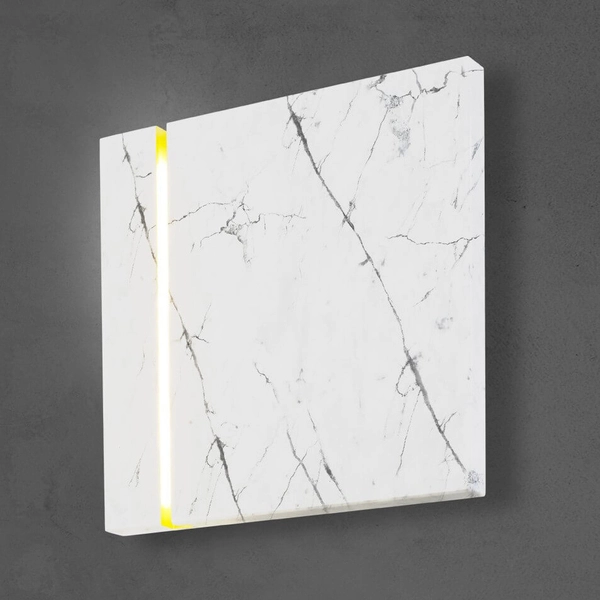 Marmurowy kinkiet ścienny Lecerta MZ5030 LED 1,2W 3000K kostka biały szary