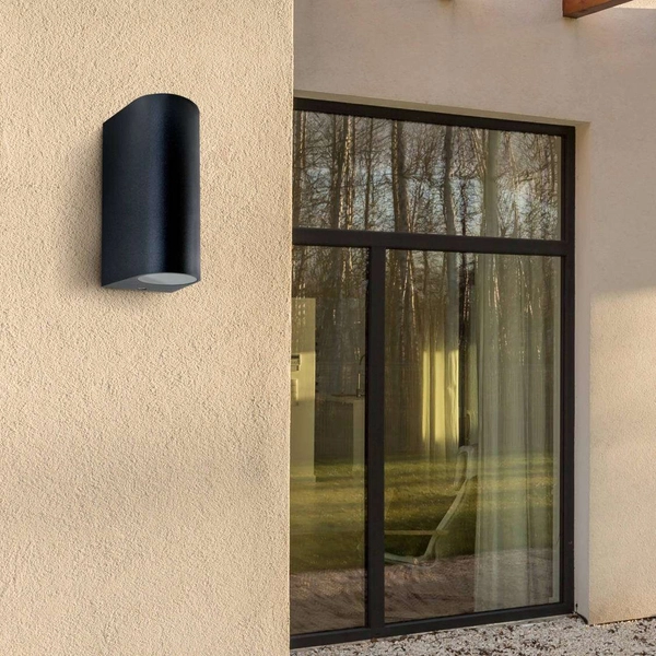 Ogrodowa LAMPA elewacyjna BOSTON 303356 Polux zewnętrzna OPRAWA metalowy KINKIET ścienny na taras IP44 outdoor czarny