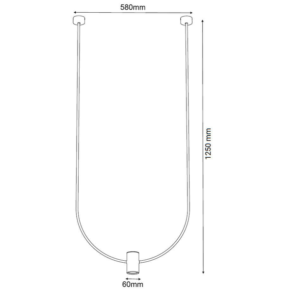 Zwisająca lampa metalowa No.C 5086 Shilo regulowana 58cm nad stół czarny