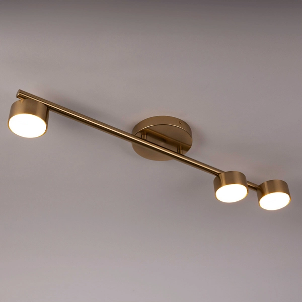 Nasufitowa lampa potrójna Punto 40825 Sigma do jadalni złote