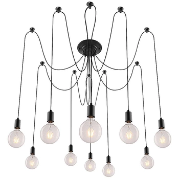 LAMPA wisząca CASPAR 2224 Rabalux industrialna OPRAWA dekoracyjny ZWIS pająk kable czarne