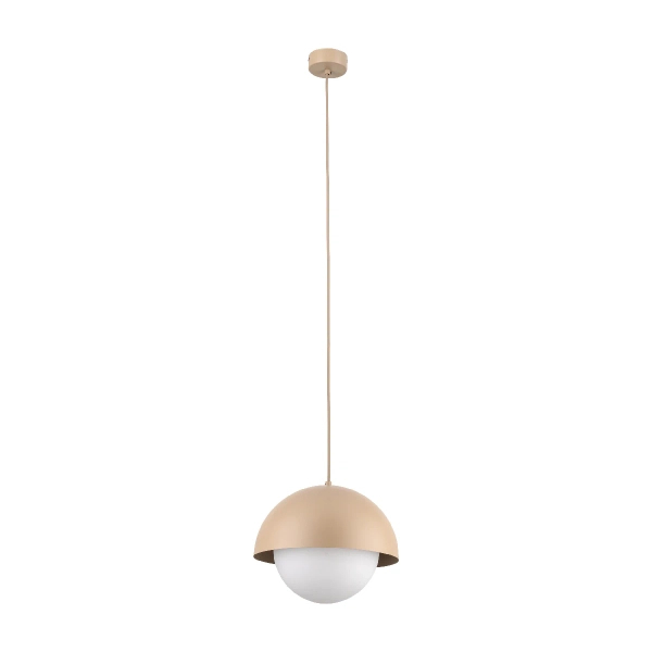 Wisząca lampa do salonu Bono Sabia mleczna kula beżowy