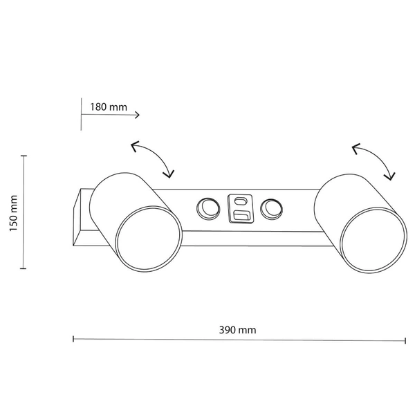 Kinkiet ścienny do sypialni Top 10277 regulowane sople czarny