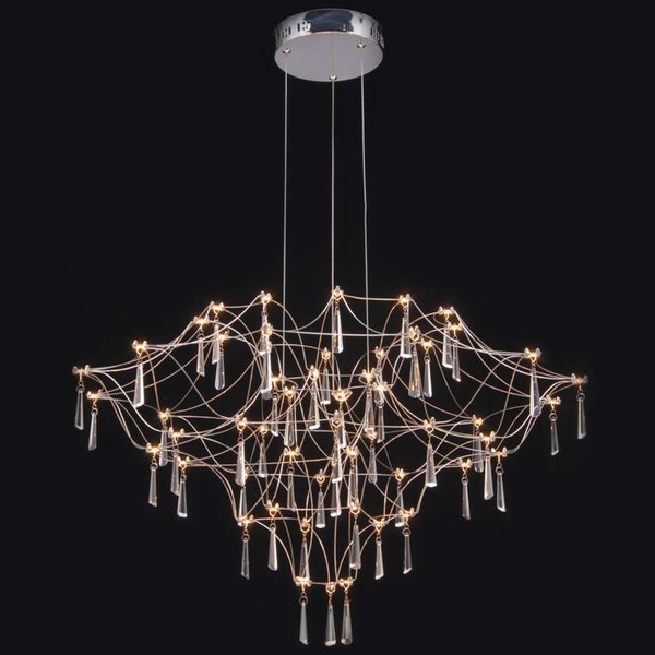 Żyrandol z kryształkami Crystal net 7783-54P Step glamour ażurowy chrom