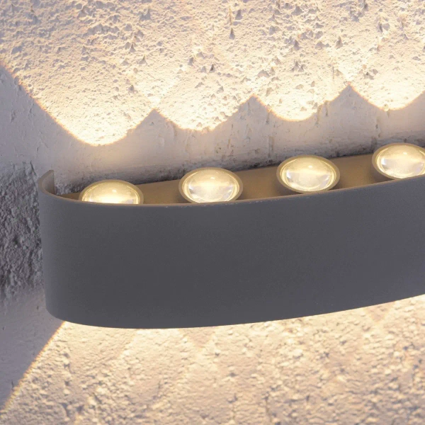 Ogrodowy kinkiet srebrny Carlo LED 8W elewacyjny outdoor