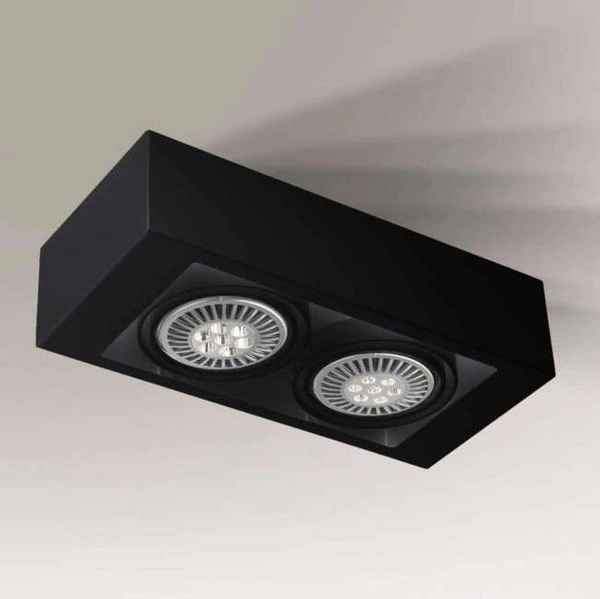 Spot LAMPA sufitowa KOGA 1153 Shilo natynkowa OPRAWA metalowa prostokątna czarna