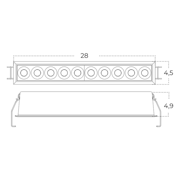 Lampa podtynkowa Tetris AZ6278  LED 20W 3000-6000K metalowa czarna