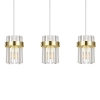 Lampa wisząca kryształowa Vetro LP-2910/3L GD potrójna nad stół złota
