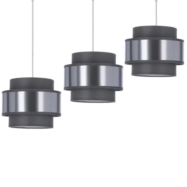 Wisząca lampa potrójna HARE 33-18502 do jadalni chrom szara srebrna