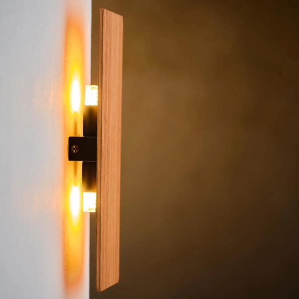 Lampka naścienna Tavola 3272 prostokątna boho japandi drewniana