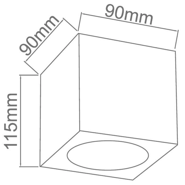 Spot LAMPA sufitowa Cubo Nero Orlicki Design metalowa OPRAWA natynkowa kostka cube czarna