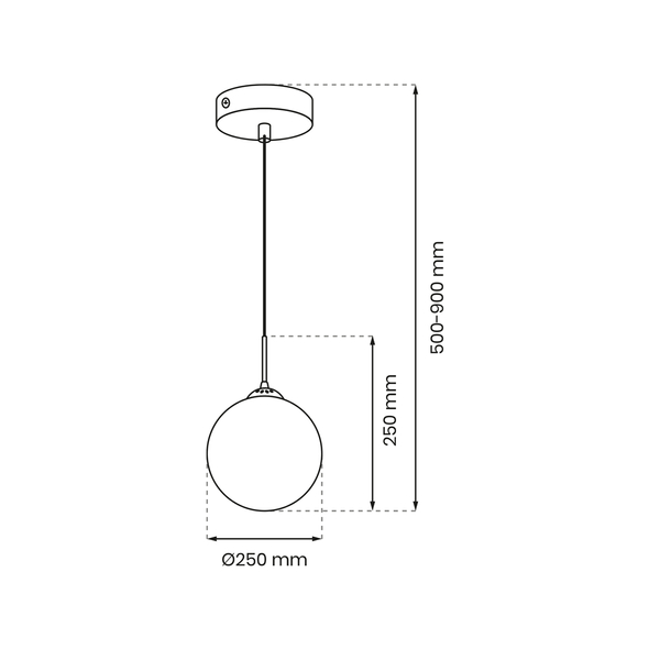 Wisząca lampa kulista Reflex MLP8414 przydymiona złota