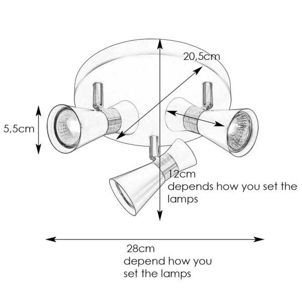 Metalowa lampa sufitowa Folie 108628 Markslojd regulowana biała nikiel