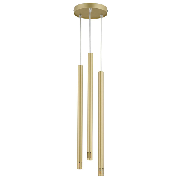Modernistyczna LAMPA wisząca SOPEL LASER 33256 Sigma metalowa OPRAWA sople ZWIS tuby złote